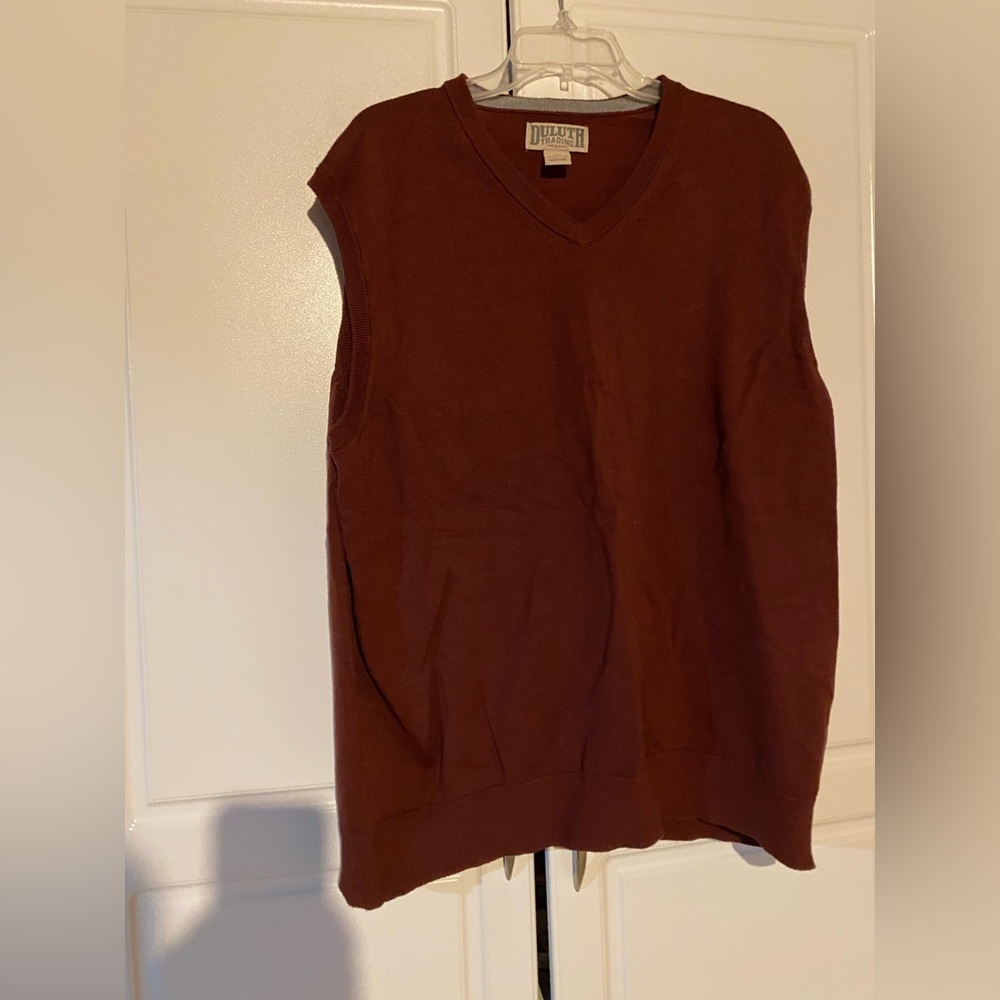 Men's Burgundy V-Neck Sweater Vest
